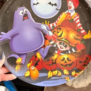 McDonald's Halloween Party Plate with Purple and Orange Design